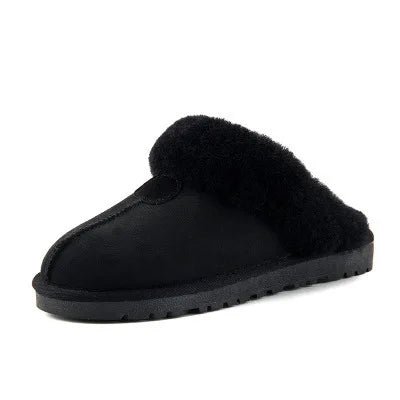 SaneShoppe-Soft Wool Winter Indoor Slippers - Top Quality Sheepskin Fur