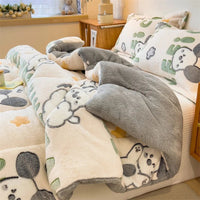 SaneShoppe - Lamb fleece blanket winter super warm quilt autumn spring bedding milk fleece comforter 5kg thickened dormitory single double