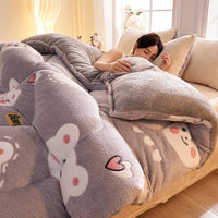SaneShoppe - Lamb fleece blanket winter super warm quilt autumn spring bedding milk fleece comforter 5kg thickened dormitory single double