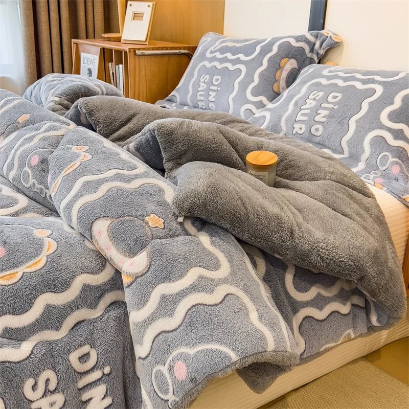 SaneShoppe - Lamb fleece blanket winter super warm quilt autumn spring bedding milk fleece comforter 5kg thickened dormitory single double