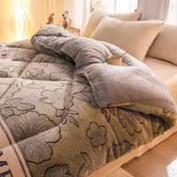 SaneShoppe - Lamb fleece blanket winter super warm quilt autumn spring bedding milk fleece comforter 5kg thickened dormitory single double
