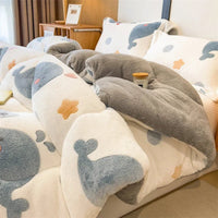 SaneShoppe - Lamb fleece blanket winter super warm quilt autumn spring bedding milk fleece comforter 5kg thickened dormitory single double