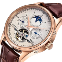 SaneShoppe-LIGE Tourbillon Automatic Men's Military Watch Leather Waterproof Wristwatch