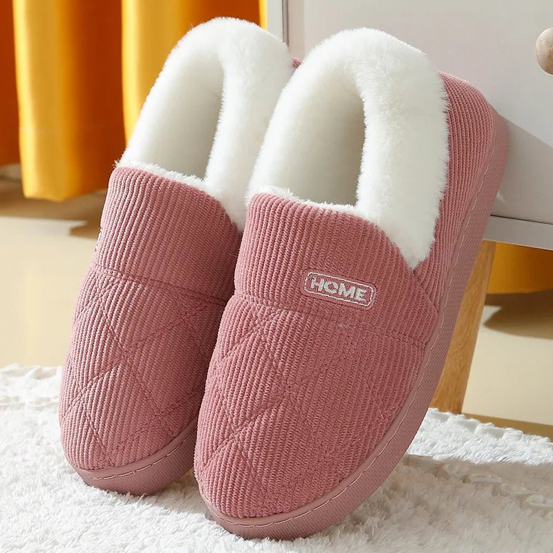 SaneShoppe - Litfun New Fur Slippers For Women Men Winter Furry Fashion Warm Ankles Plush Cozy Slides For Home Indoor Soft Sole Cotton Shoes