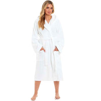 SaneShoppe - Luxurious Women's Bamboo Hooded Dressing Gown Ultra Absorbent Soft Towelling Robe for Spa Gym Home in Grey or White Sizes S to XL Daisy Dreamer