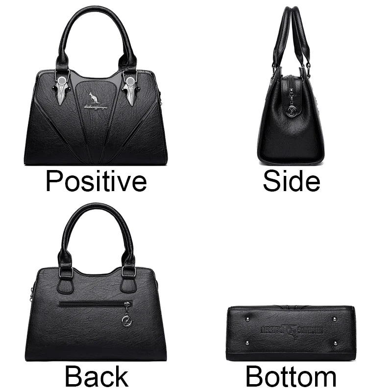 SaneShoppe-2024 Designer Women's Leather Crossbody Bag - Luxury Brand Handbag for Ladies