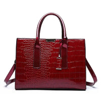 SaneShoppe - Luxury Vintage Women's Crocodile Pattern Handbag Large Capacity Tote Bag Leather Business Shoulder Bag For Female