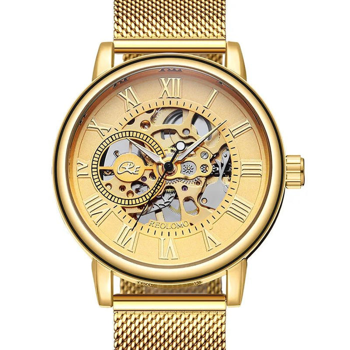 SaneShoppe-Luxury Skeleton Mesh Strap Mechanical Watch for Men