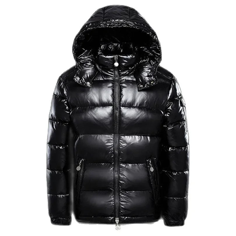 SaneShoppe - Men Detachable Hat Casual Parka Hooded Coat Winter New Men Solid Parkas White Duck Down Jacket Male Stand Collar Warm Thick Coat