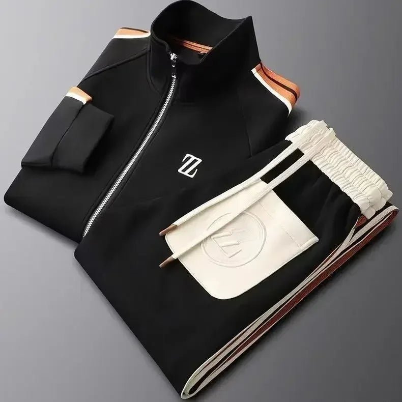 SaneShoppe - Men's autumn new style stand up collar casual sports suit, trendy and fashionable sports suit, loose long sleeved suit