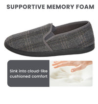 SaneShoppe - Men’s Checked Slippers Memory Foam Cushioned Soft Lining Warm Thermal Slip On House Shoes Pair for Indoor Use by Sock Stack