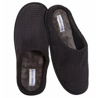 SaneShoppe - Men's Corduroy Slip On Indoor House Shoes Non Slip Sole Memory Foam Warm Thermal Lined Easy Care Slipper Pair by Sock Stack