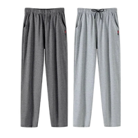 SaneShoppe - Men's Cotton Pajama Pants with Pockets, Elastic Waist, Large Size