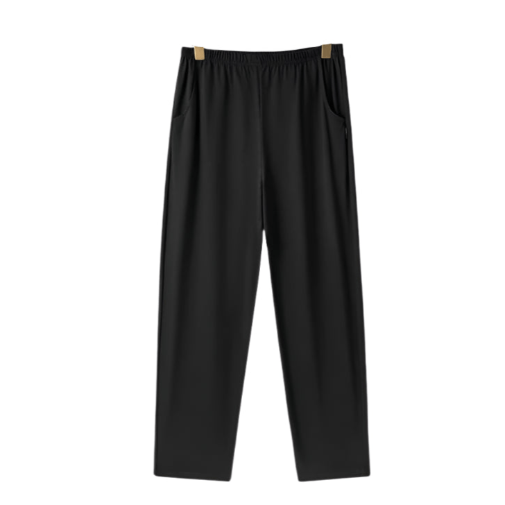 SaneShoppe - Men's Cotton Pajama Pants with Pockets, Elastic Waist, Large Size