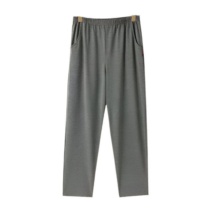 SaneShoppe - Men's Cotton Pajama Pants with Pockets, Elastic Waist, Large Size