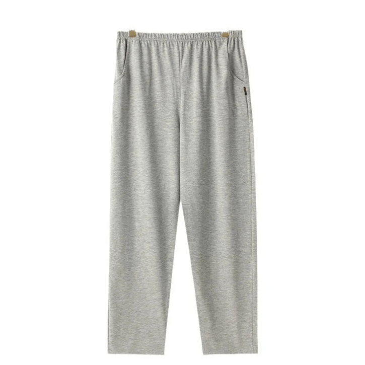 SaneShoppe - Men's Cotton Pajama Pants with Pockets, Elastic Waist, Large Size