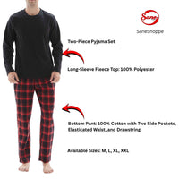 Men's Thermal Fleece Lounge Set with Cozy Check Cotton Pants