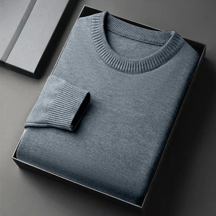 SaneShoppe-Men's Classic Crewneck Knit Pullover Sweater, Lightweight Solid Color Soft Casual Sweater