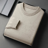 SaneShoppe-Men's Classic Crewneck Knit Pullover Sweater, Lightweight Solid Color Soft Casual Sweater