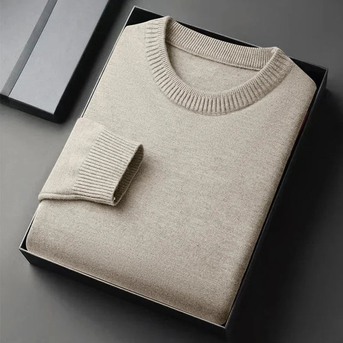 SaneShoppe-Men's Classic Crewneck Knit Pullover Sweater, Lightweight Solid Color Soft Casual Sweater