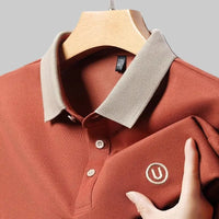 SaneShoppe-Men's 2026 Embroidered Cotton Polo Shirt Casual Comfortable Short-Sleeved Top