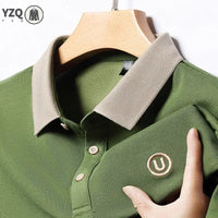 SaneShoppe-Men's 2026 Embroidered Cotton Polo Shirt Casual Comfortable Short-Sleeved Top