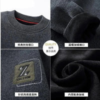 SaneShoppe-Men's Warm Letter Knit Sweatercoat Fleece Lined Pullover