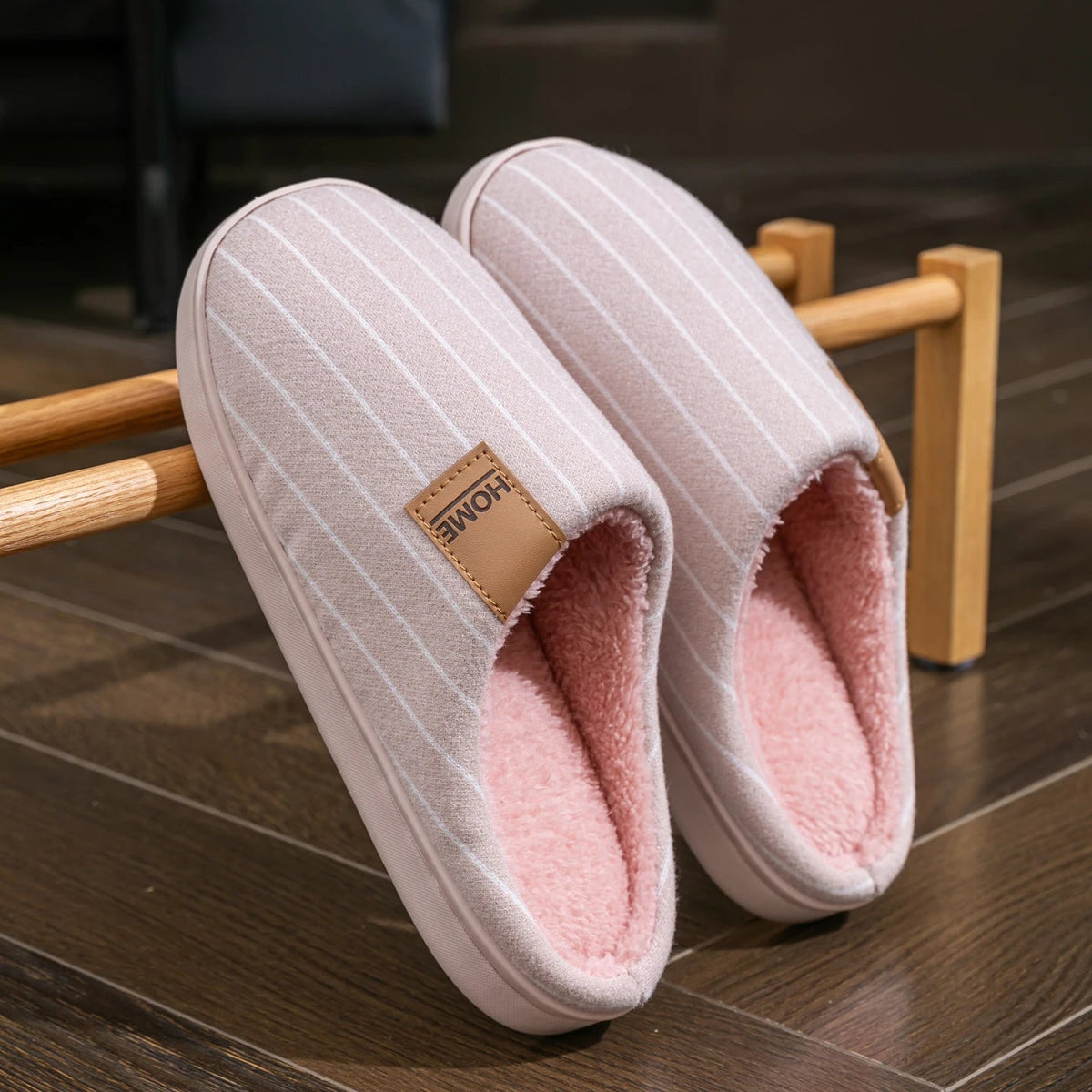 SaneShoppe-Cozy Men's Indoor Non-Slip Warm Slippers with Soft Plush Lining - Winter Comfort