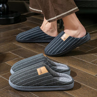 SaneShoppe-Cozy Men's Indoor Non-Slip Warm Slippers with Soft Plush Lining - Winter Comfort