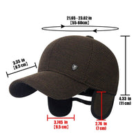 SaneShoppe-Adjustable Men's Winter Baseball Cap with Ear Flaps for Outdoor Running