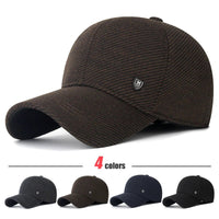SaneShoppe-Adjustable Men's Winter Baseball Cap with Ear Flaps for Outdoor Running