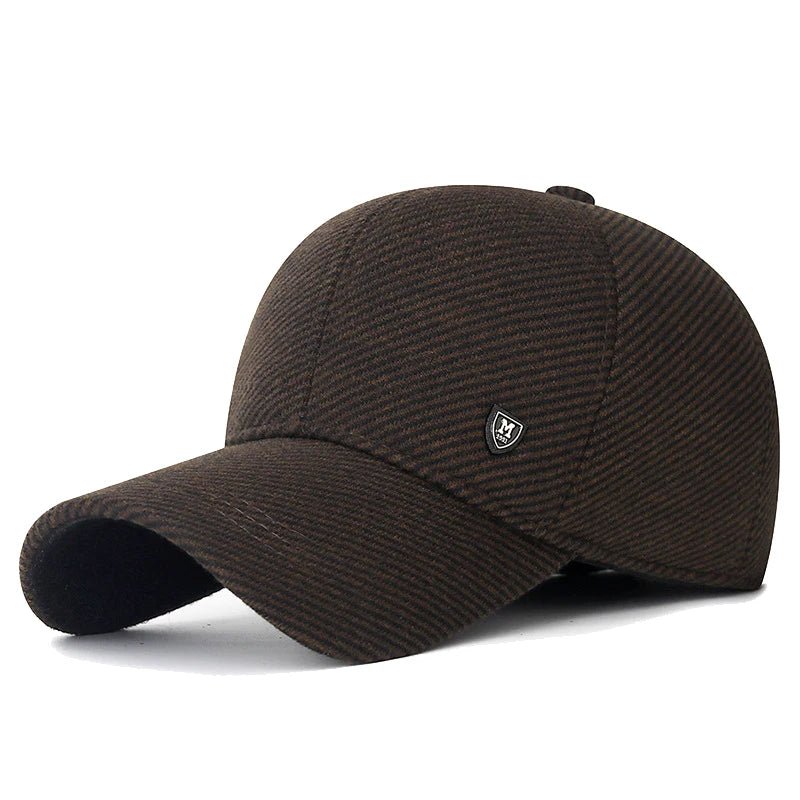 SaneShoppe-Adjustable Men's Winter Baseball Cap with Ear Flaps for Outdoor Running