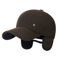 SaneShoppe-Adjustable Men's Winter Baseball Cap with Ear Flaps for Outdoor Running