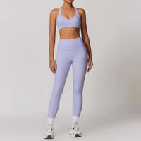SaneShoppe-Mikeyoga 2PCS Yoga Set Women's Sportswear Workout Clothes Leggings Crop Top