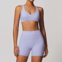 SaneShoppe-Mikeyoga 2PCS Yoga Set Women's Sportswear Workout Clothes Leggings Crop Top