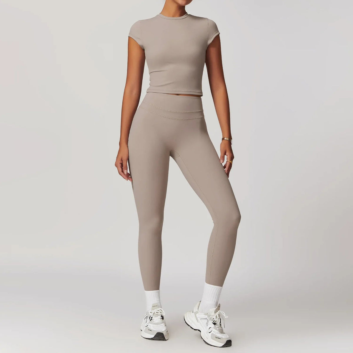 SaneShoppe-Mikeyoga 2PCS Yoga Set Women's Sportswear Workout Clothes Leggings Crop Top