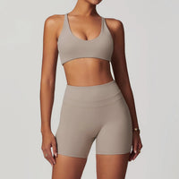 SaneShoppe-Mikeyoga 2PCS Yoga Set Women's Sportswear Workout Clothes Leggings Crop Top