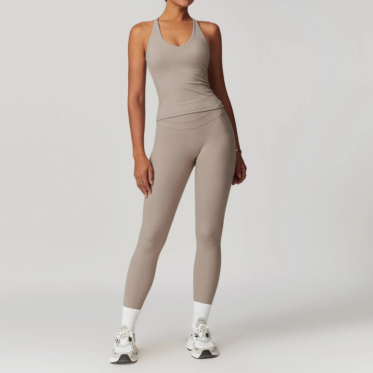 SaneShoppe-Mikeyoga 2PCS Yoga Set Women's Sportswear Workout Clothes Leggings Crop Top