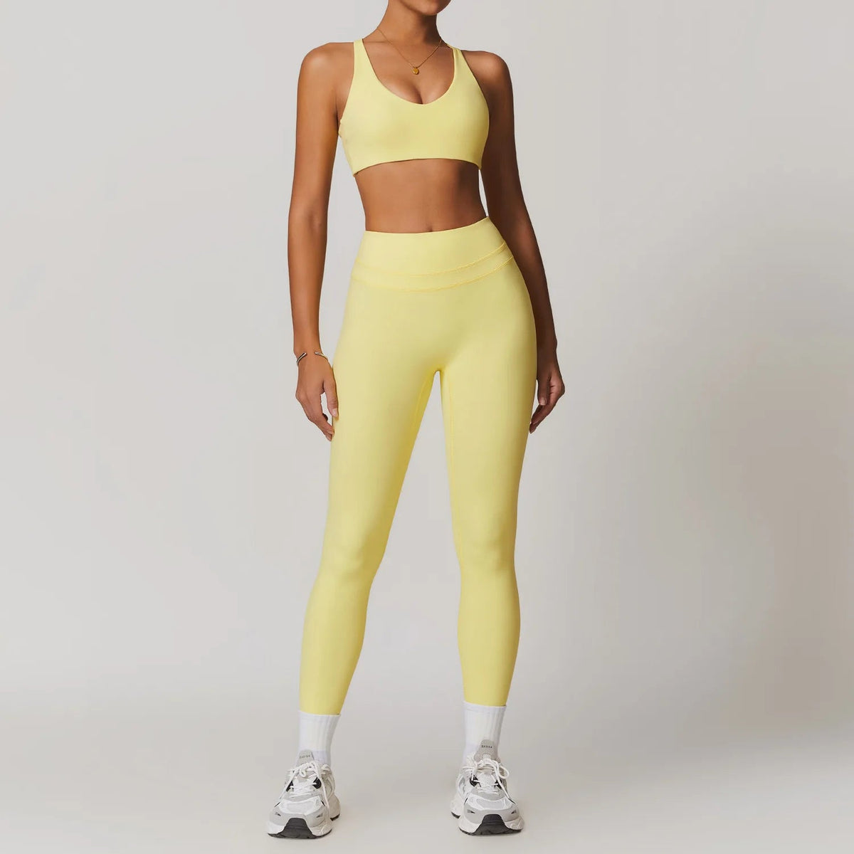 SaneShoppe-Mikeyoga 2PCS Yoga Set Women's Sportswear Workout Clothes Leggings Crop Top