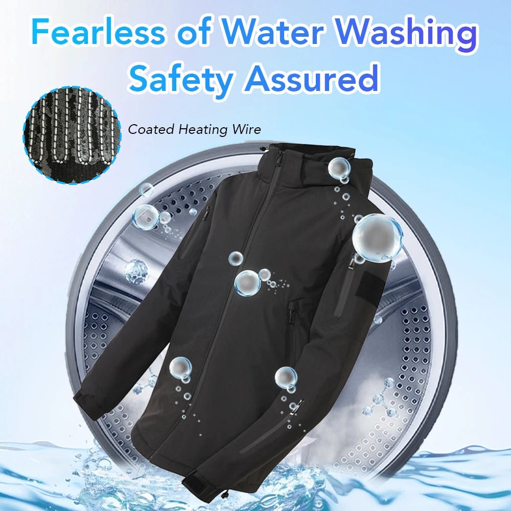 SaneShoppe-Smart Heating Jacket Men USB Electric Heated Coat Windproof Warm Outdoor