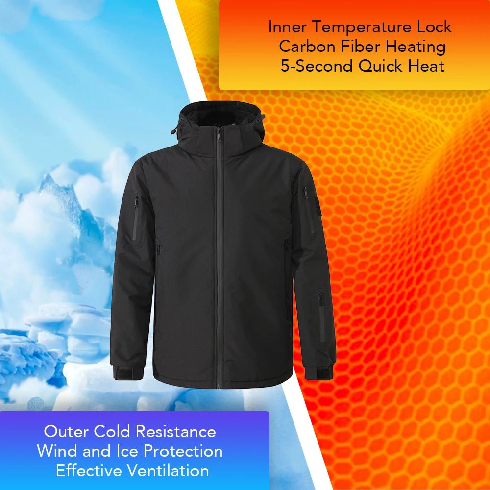 SaneShoppe-Smart Heating Jacket Men USB Electric Heated Coat Windproof Warm Outdoor