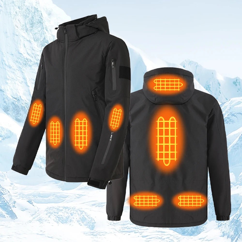 SaneShoppe-Smart Heating Jacket Men USB Electric Heated Coat Windproof Warm Outdoor