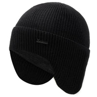 SaneShoppe - New Men Winter Hat Add Fleece Warm Earflap Cap Stylish Soft Beanie Hat For Male Outdoor Thicken Ski Sports Knitted Hat