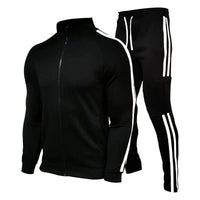 SaneShoppe-Men's Cardigan Stand Collar Sports Suit Sportswear Running Set