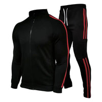 SaneShoppe-Men's Cardigan Stand Collar Sports Suit Sportswear Running Set