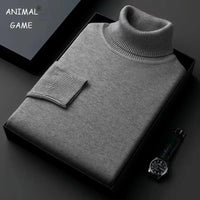 SaneShoppe-Solid Color Turtleneck Sweaters for Men - Lightweight Streetwear