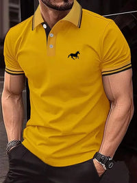 SaneShoppe-Men's Classic Polo Shirt Short Sleeve Summer Top S-3XL Casual Button Lapel