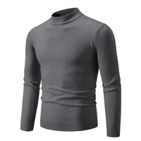 SaneShoppe-Men's Basic Solid Color Half Neck Pullovers - Autumn Knitted Oversized Sweater