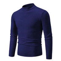SaneShoppe-Men's Basic Solid Color Half Neck Pullovers - Autumn Knitted Oversized Sweater