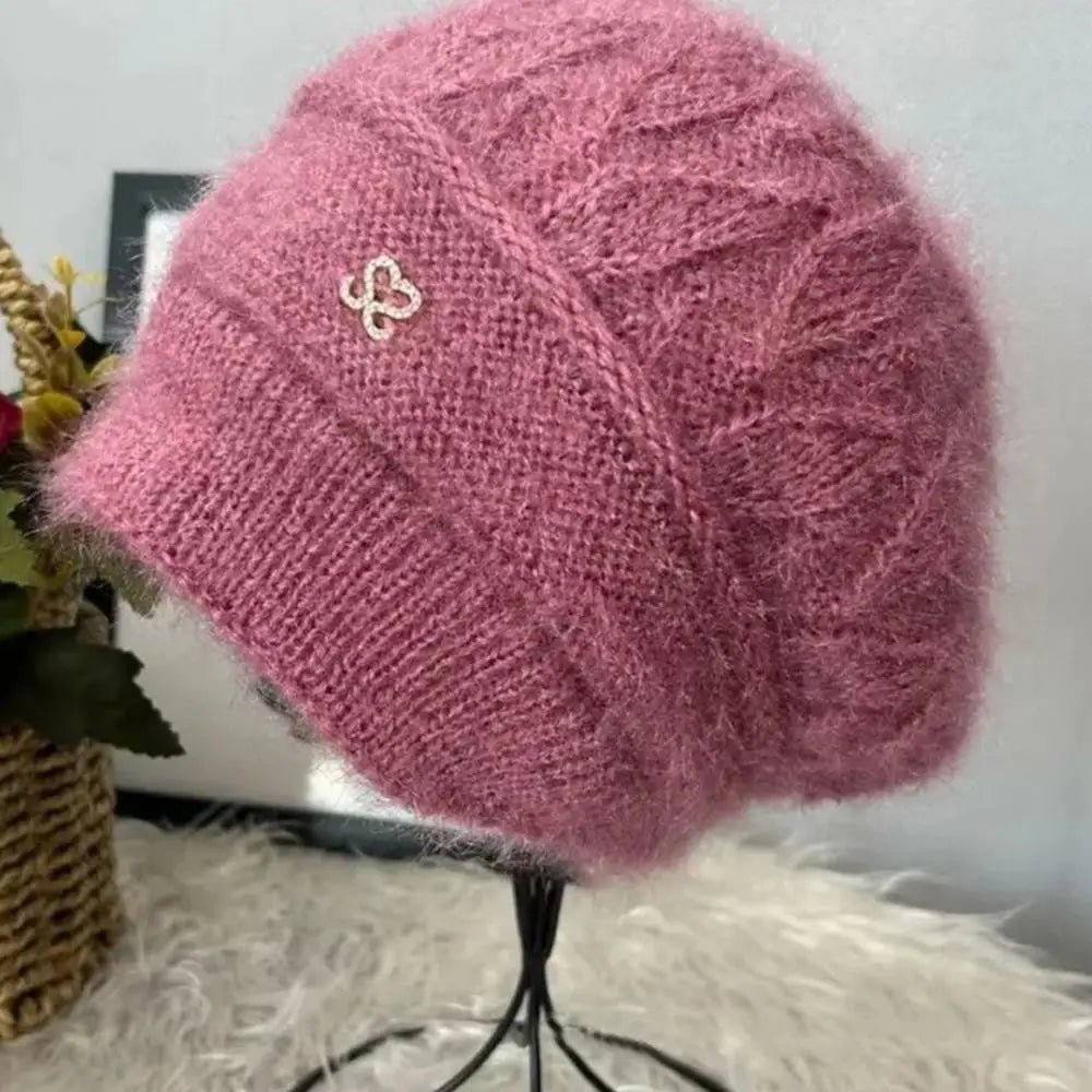 SaneShoppe - New Women Winter Hat Warm Ear Protection Knit Hats Thicken Woolen Double Layer warm Caps Elderly All - Match Cold Windproof Hats